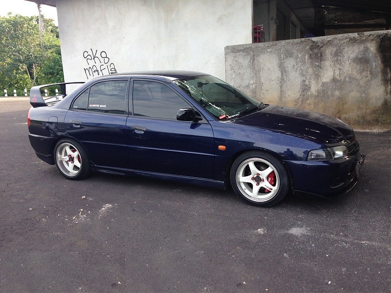 Caliper covers on a Mitsubishi Lancer